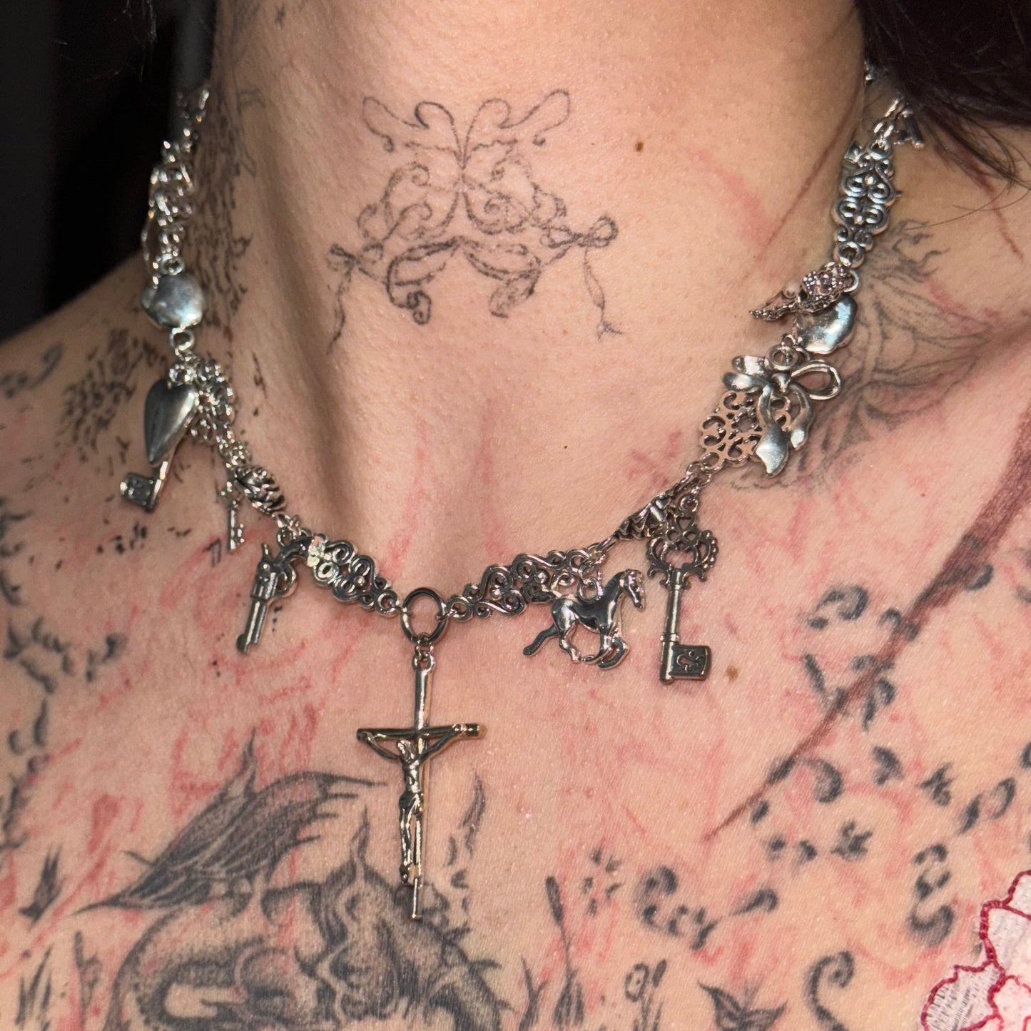 crucifix junk necklace